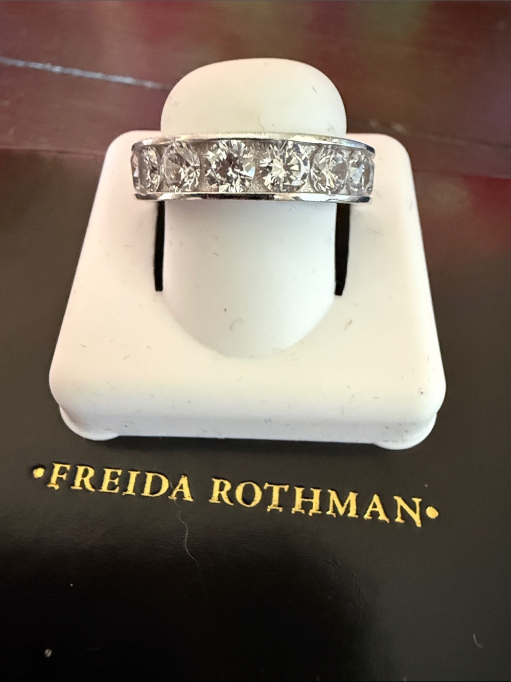 Freida Rothman Silver Crystal Eternity Band  Sterling  Size 7